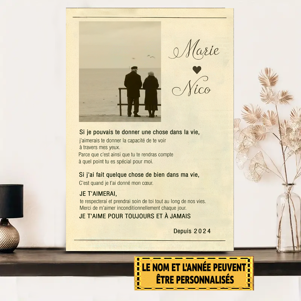 Si Je Pouvais Te Donner Une Chose Dans La Vie, Plaque en Métal