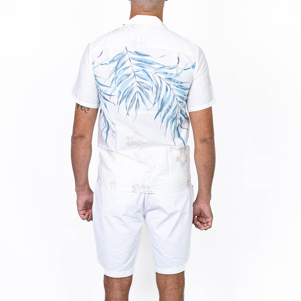 Chemise Fern Aloha À Épaules Naturelles Couleur Blanche