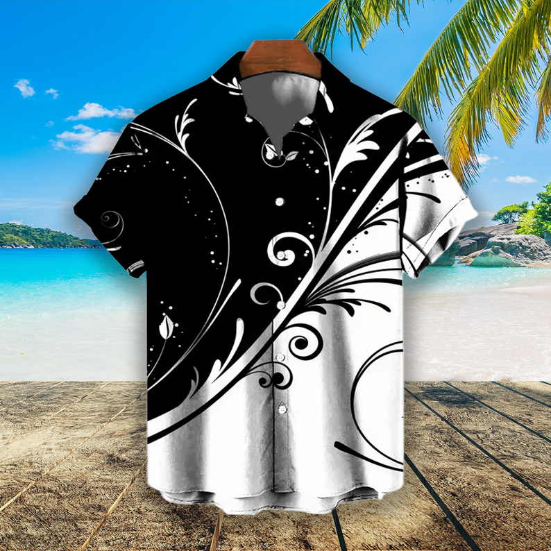 Chemise à manches courtes pour hommes avec imprimé graphique