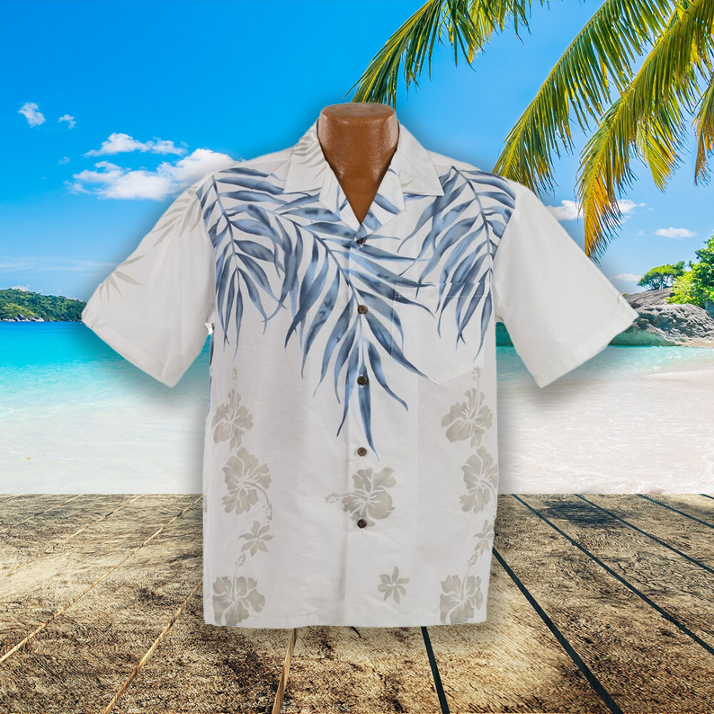 Chemise Fern Aloha à épaules naturelles, couleur blanche