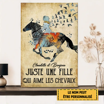 Juste une fille qui aime les chevaux - Enseigne métallique 3