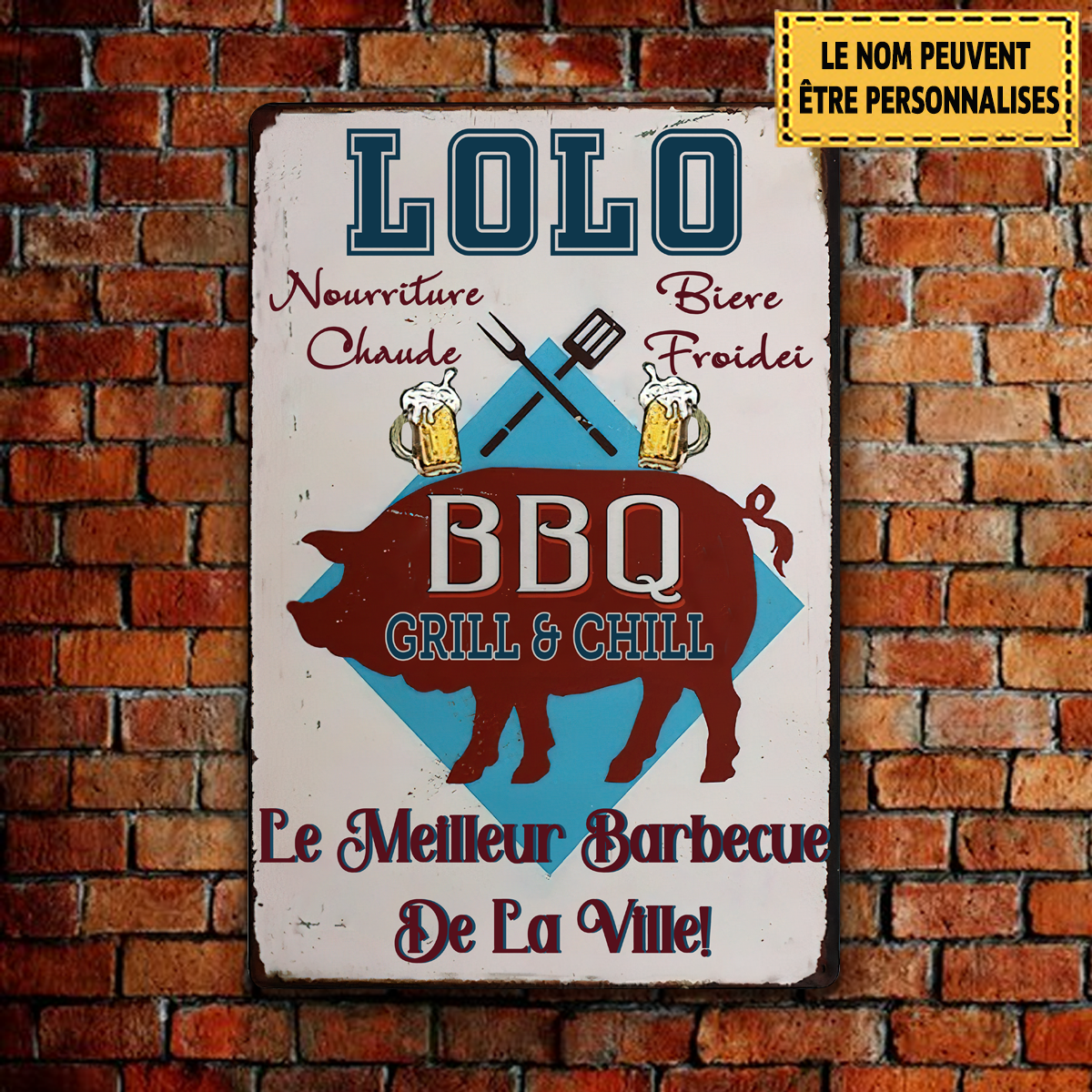 Le Meilleur Barbecue De La Ville 2 Enseigne En Métal