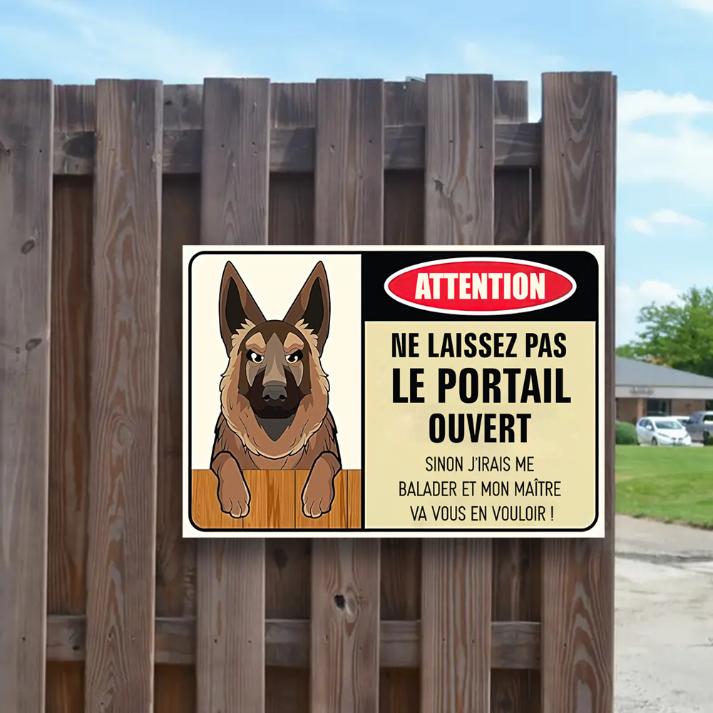 Ne Laissez Pas Le Portail Ouvert Enseigne En Métal