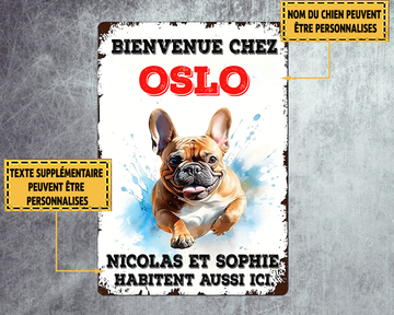 Welcome to French Bulldog Metal Sign