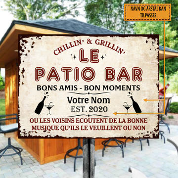 Le Patio Bar Bons Amis Bons Moments Enseigne Murale Métallique Vintage
