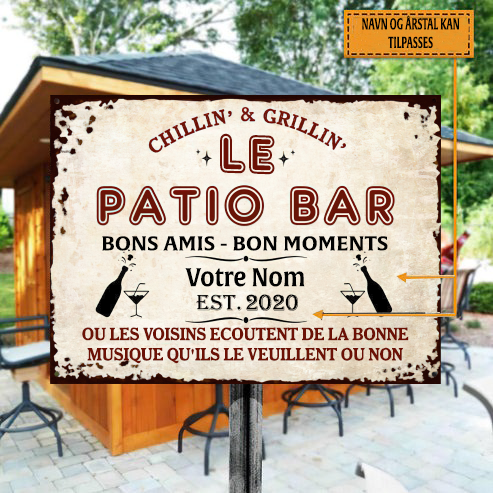 Le Patio Bar Bons Amis Bons Moments Enseigne Murale Métallique Vintage