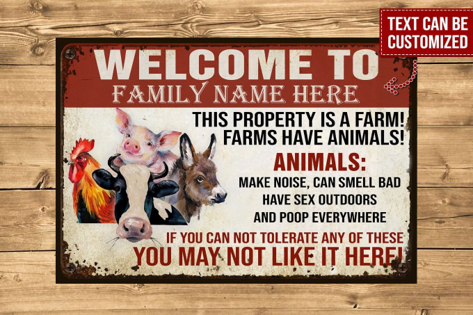 Personalized Farms Have Animals, Animals Make Noise Customized Classic Metal Signs