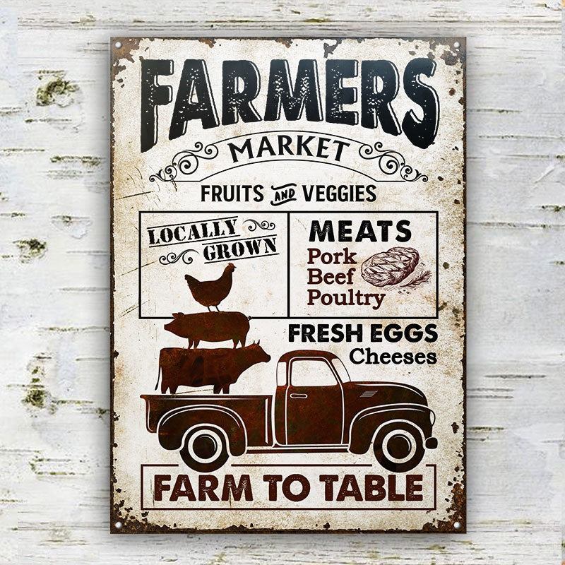 Farm Farmers Market Farm To Table Customized Classic Metal Signs