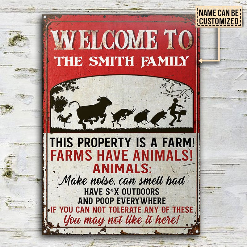 Farm This Property Is A Farm Custom Classic Metal Signs