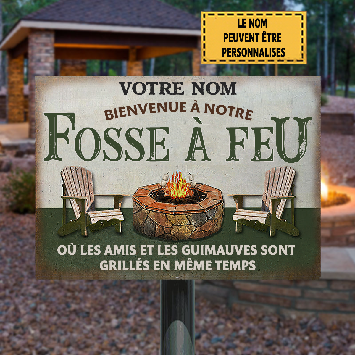 Bienvenue à notre enseigne métallique classique pour foyer extérieur.