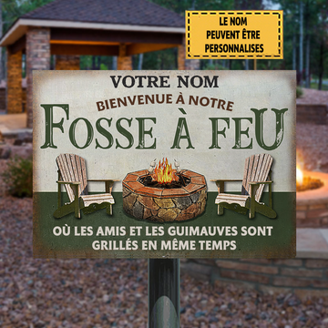 Bienvenue à notre enseigne métallique classique pour foyer extérieur.