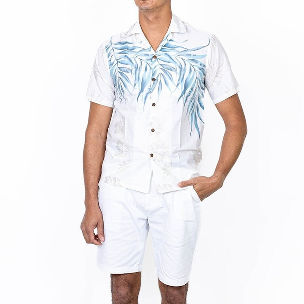 Chemise Fern Aloha à épaules naturelles, couleur blanche