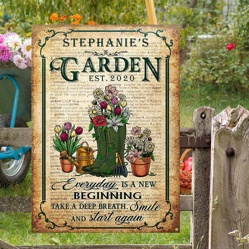 Personalized Garden Dictionary Take A Deep Breath Custom Classic Metal Signs