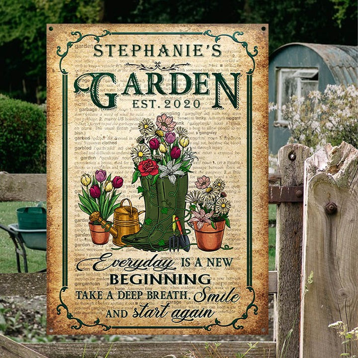 Personalized Garden Dictionary Take A Deep Breath Custom Classic Metal Signs