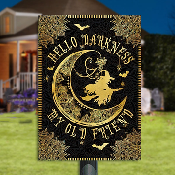 Bonjour l'obscurité, ma vieille amie - Plaque métallique classique d'Halloween