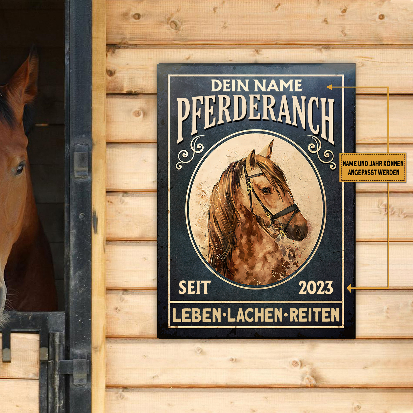 Pferderanch Leben – Lachen - Reiten Klassisches Metallschild