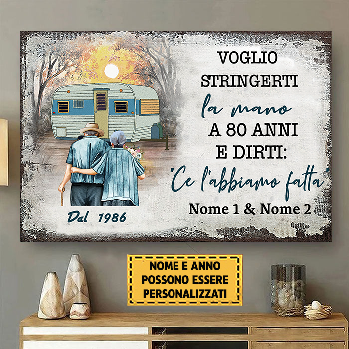 Voglio Stringerti La Mano A 80 Anni - Classico Segno Di Metallo