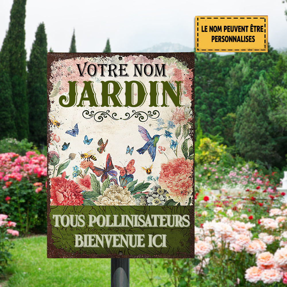 Tous Pollinisateurs Bienvenue Ici Jardin Enseigne Métallique Classique