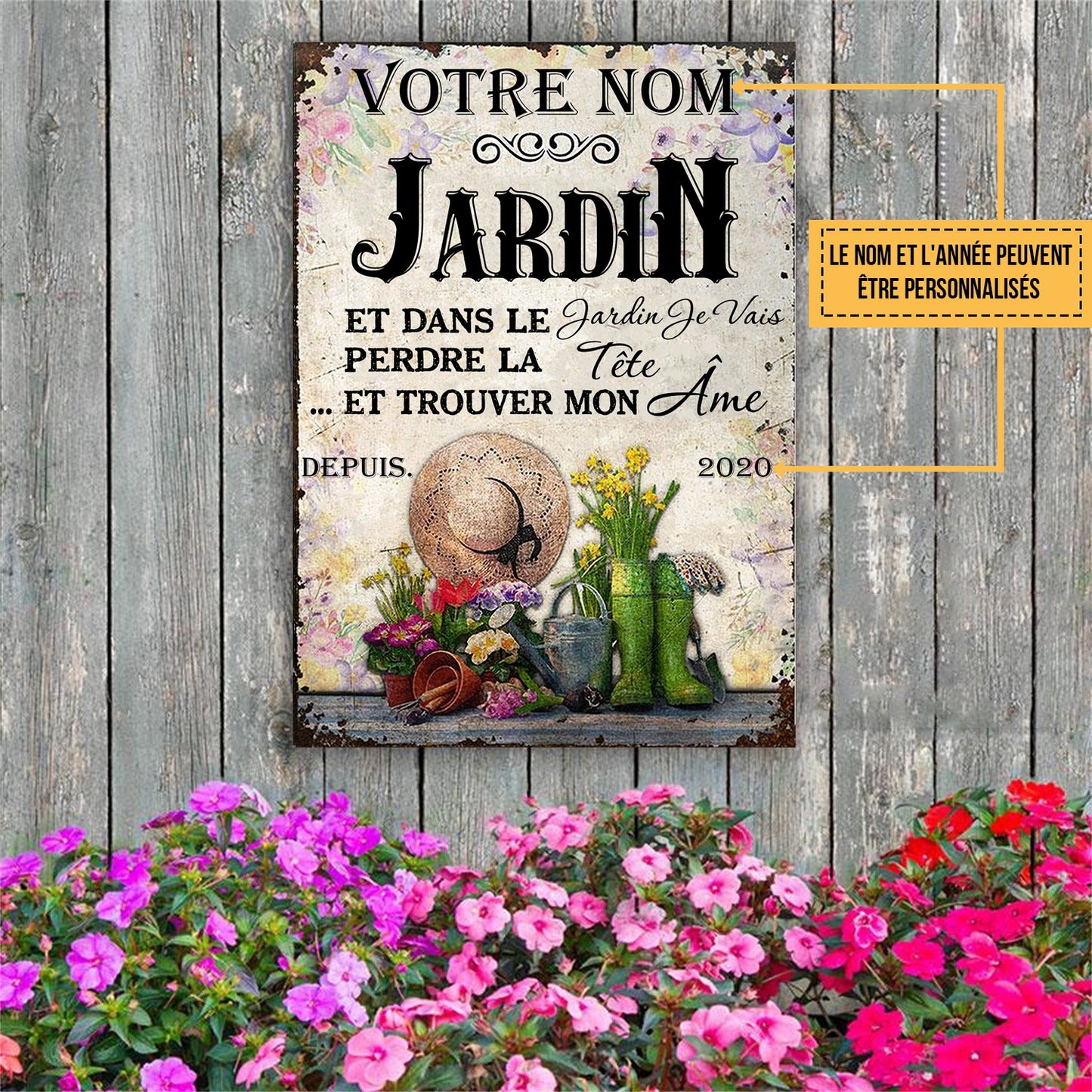 Jardin Art floral Trouver mes âmes - Enseigne Métallique Classique