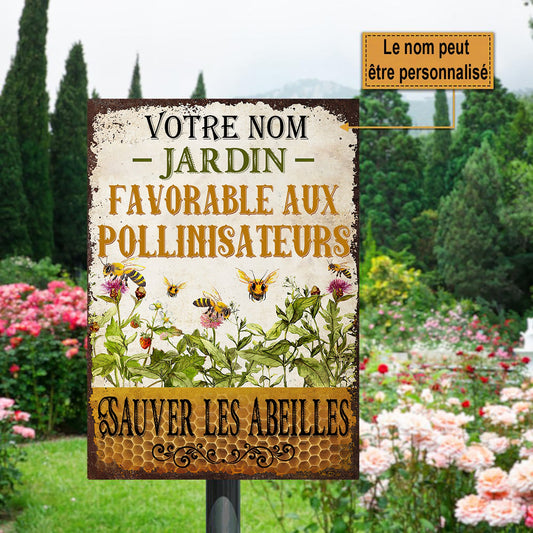 Jardin Favorable Aux Pollinisateurs - Enseigne Métallique Classique
