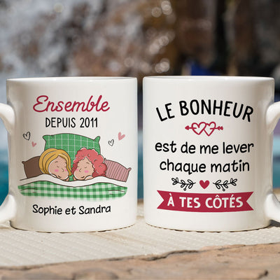 Mug Personnalisé - Le Bonheur C‘Est De Dormir Avec Toi