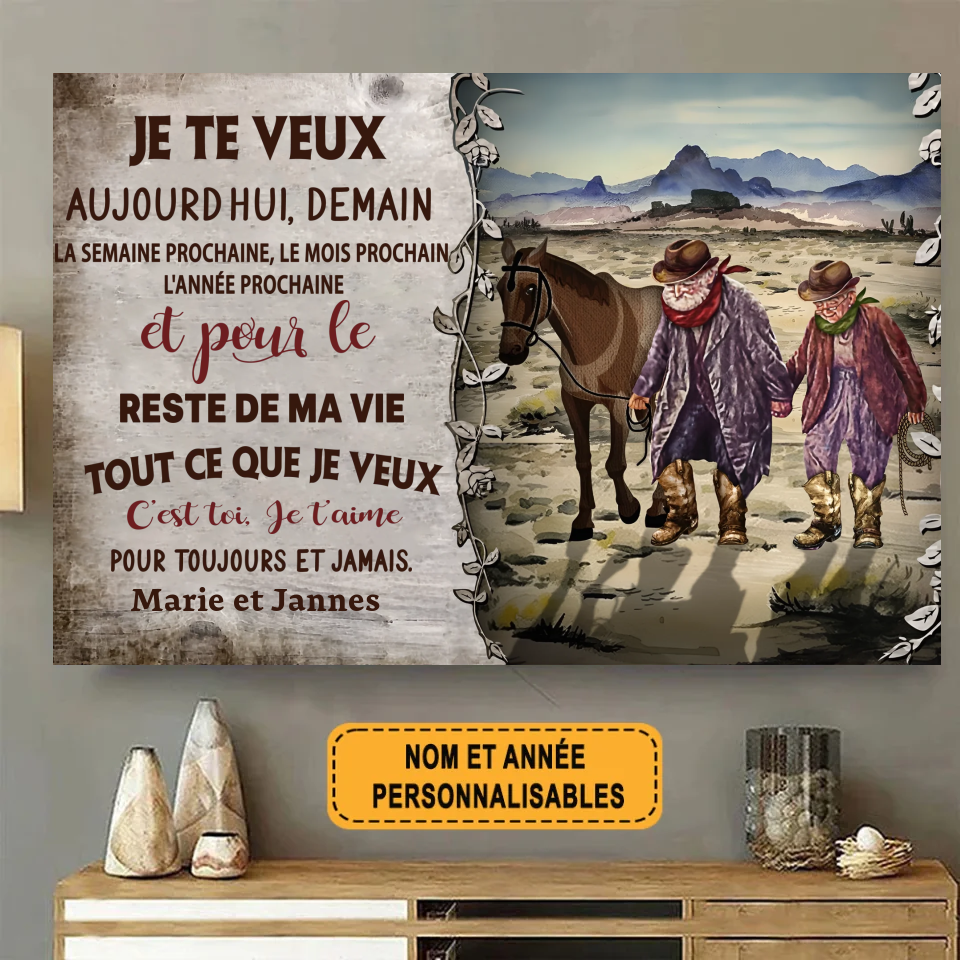 Je veux te tenir 1805 enseigne en métal personnalisée