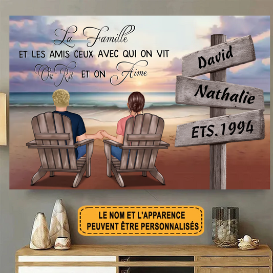 La Famille Et Les Amis 1818 Personnalisé Enseigne En Métal