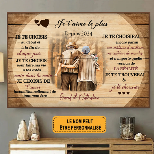 Je T'aime Le Plus Personnalisé Enseigne En Métal