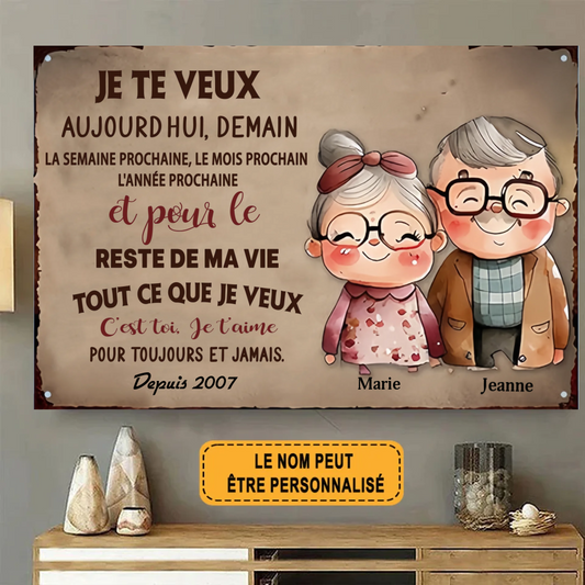 C’est Toi, Je T’aime 1855 Personnalisé Enseigne En Métal