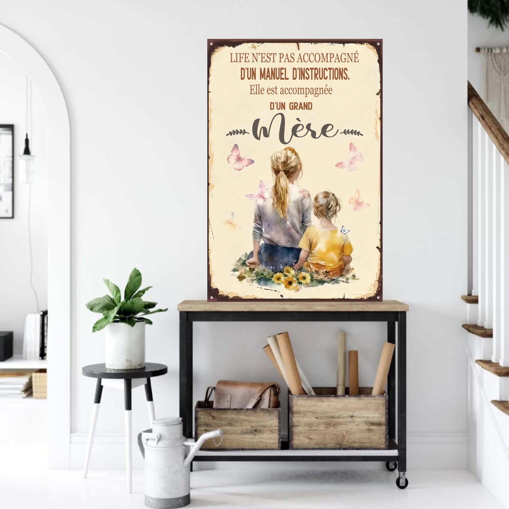 Elle Est Accompagnée 1908 Personnalisé Enseigne En Métal