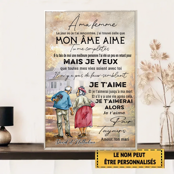 Tu Me Complètes 1912 Plaque Métallique Personnalisée