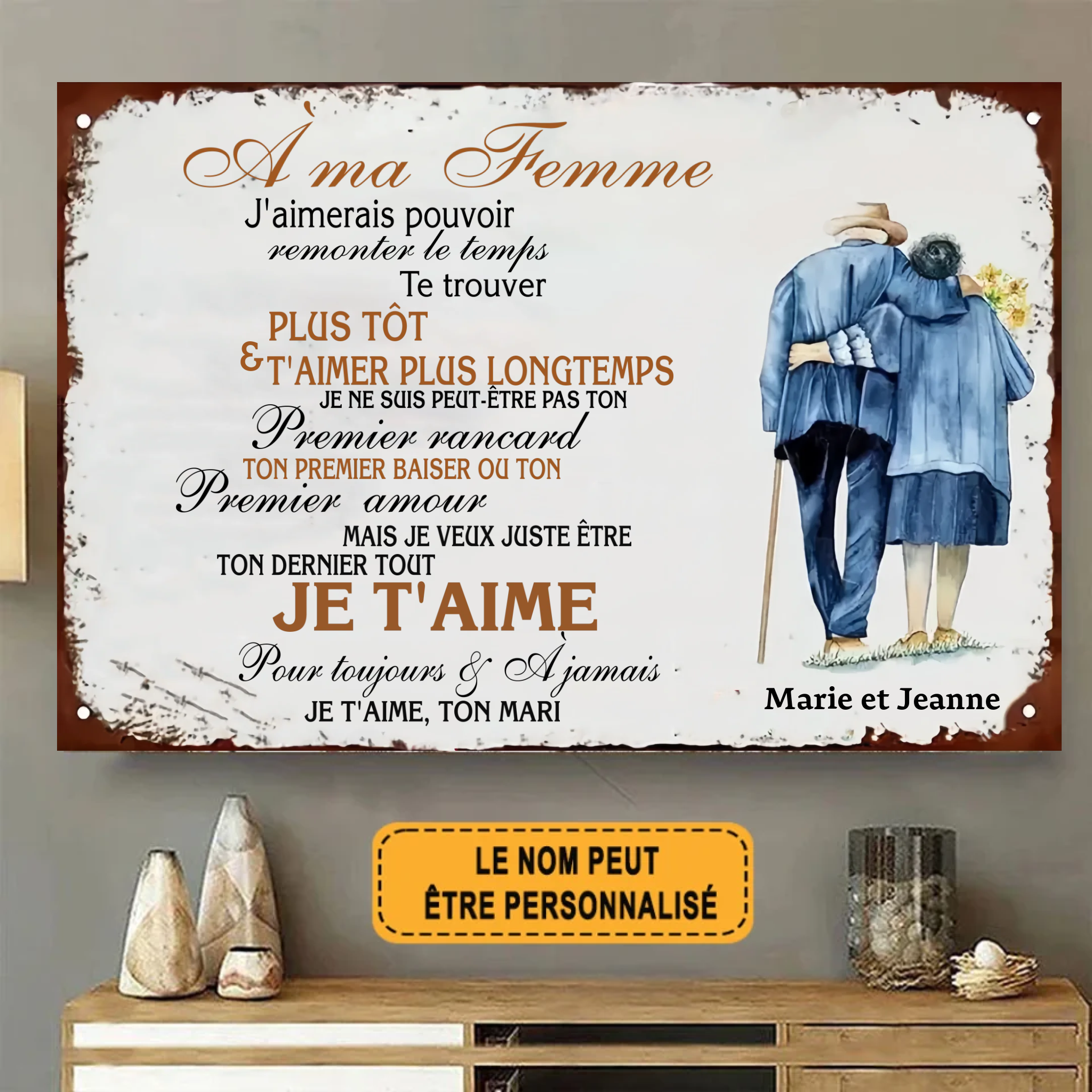 À Ma Femme 1928 Personnalisé Enseigne En Métal