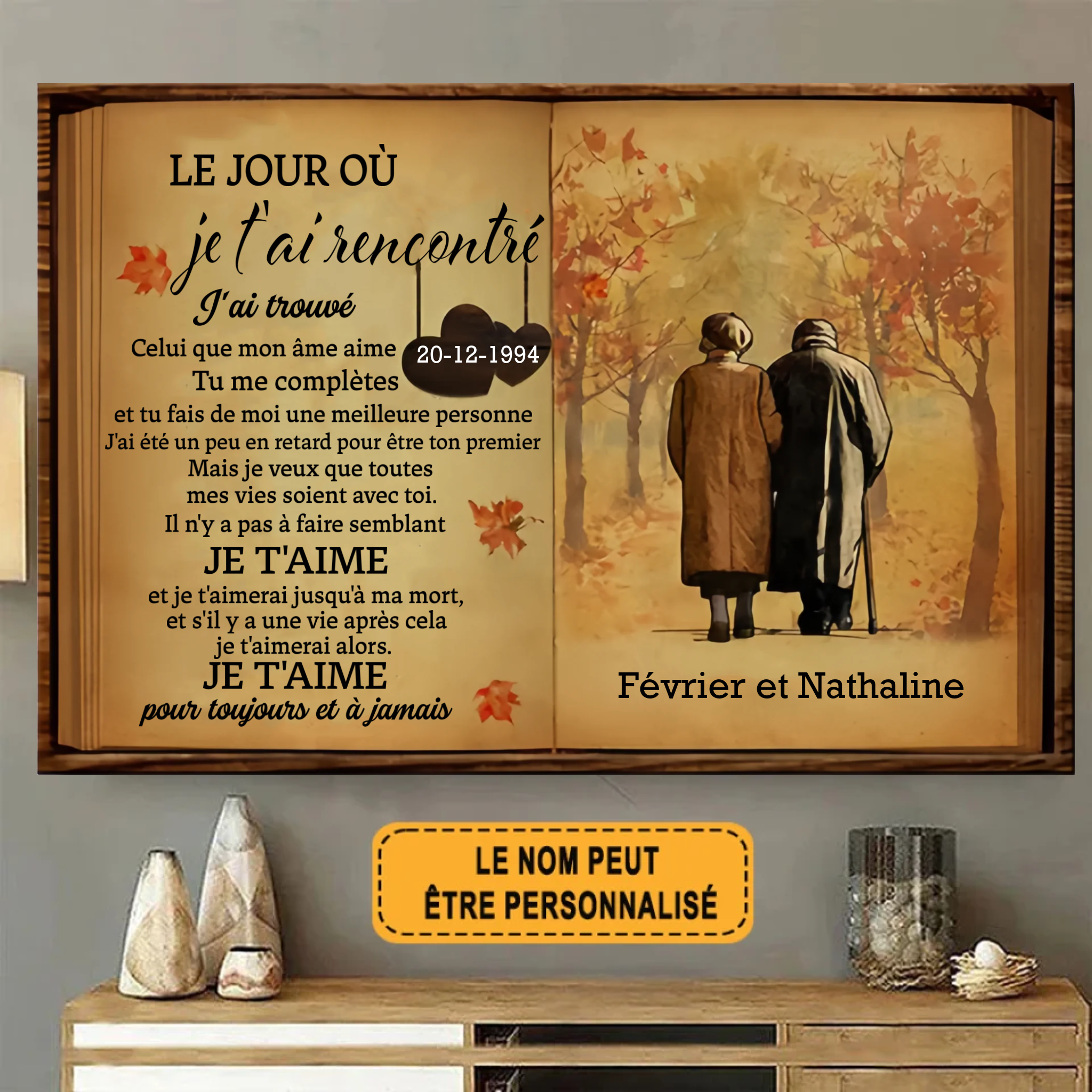 Je T'ai Rencontré 1936 Enseigne en métal personnalisée