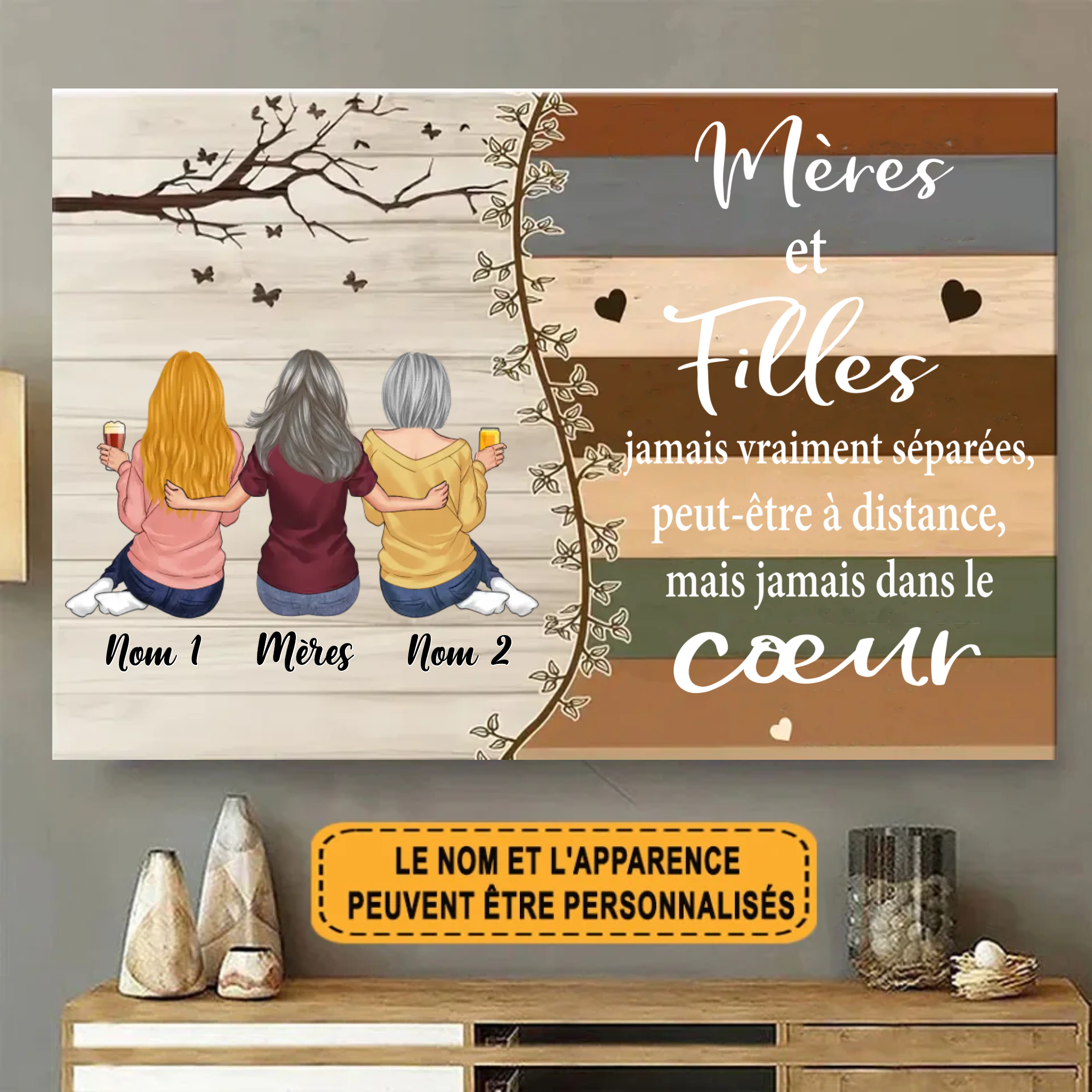 Mère Et Fille 1960 Personnalisé Enseigne En Métal