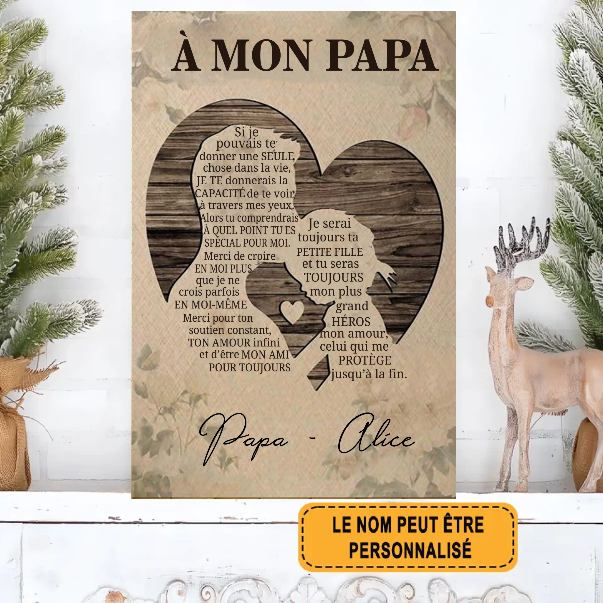 À Mon Papa 1975 Personnalisé Enseigne En Métal