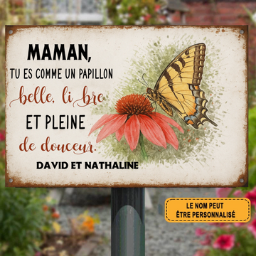 Tu Es Comme Un Papillon  1977 Personnalisé Enseigne En Métal