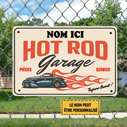 Hot Rod Toujours Ouvert  1987 Personnalisé Enseigne En Métal