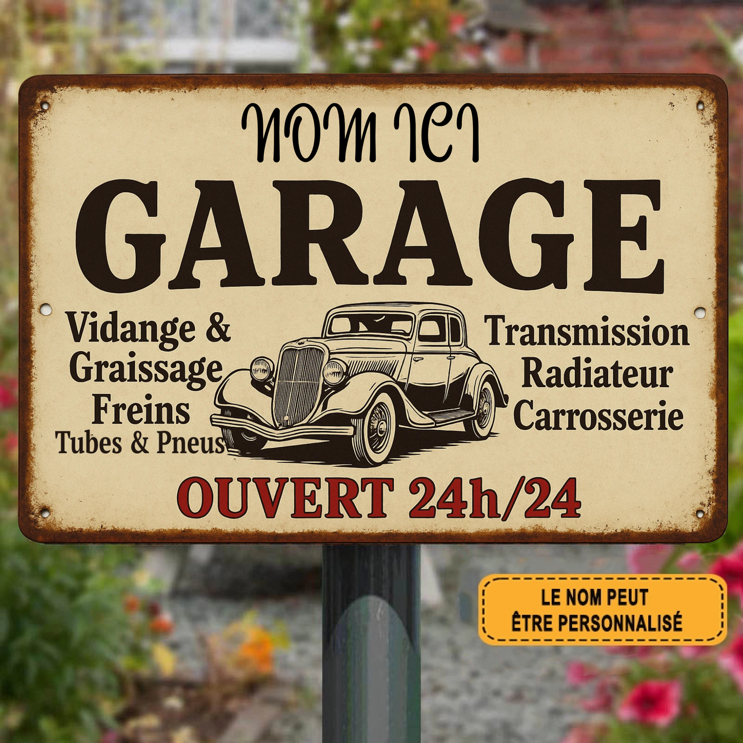 Vidange Graissage 1993 Personnalisé Enseigne En Métal