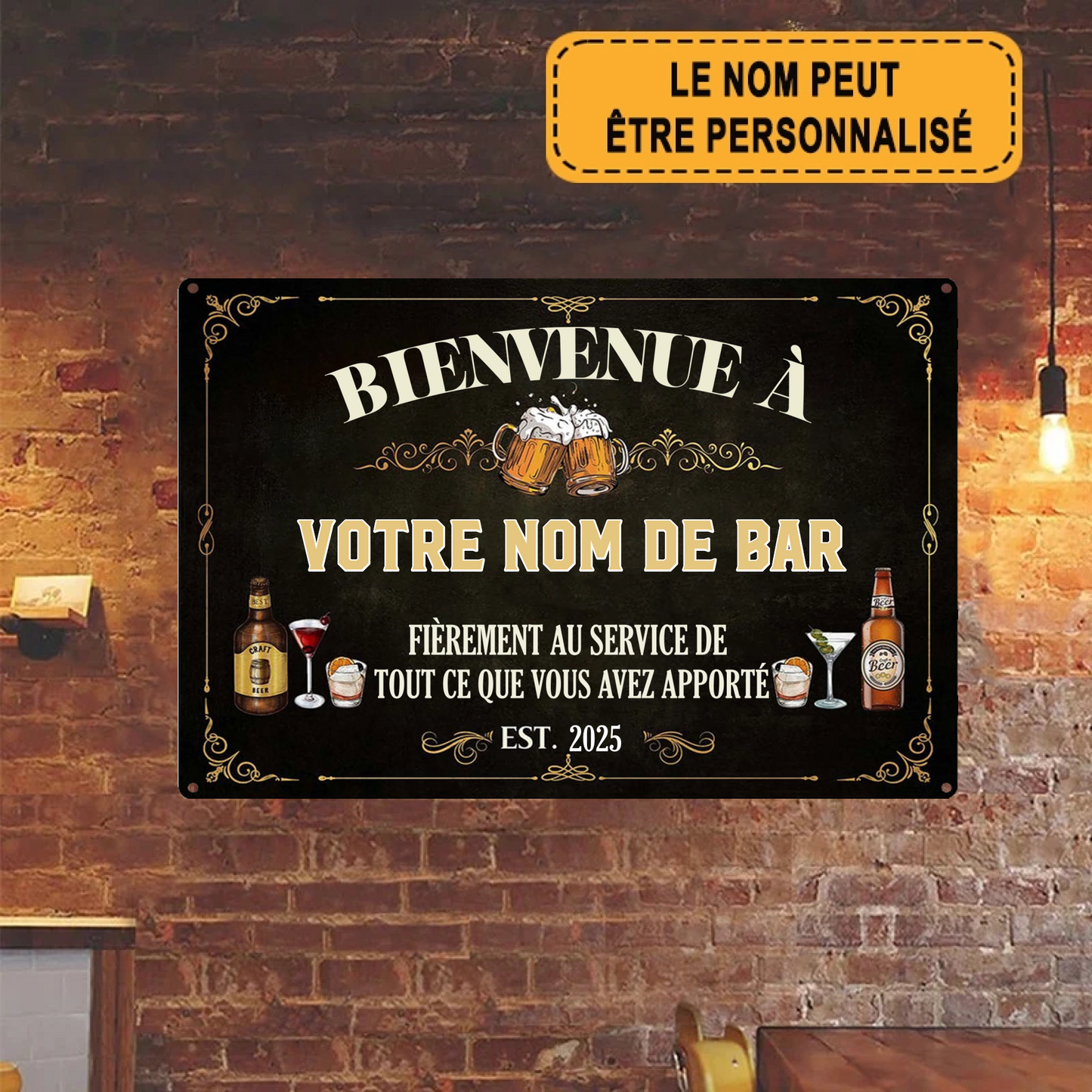 Fièrement Au Service De 2001 Personnalisé Enseigne En Métal