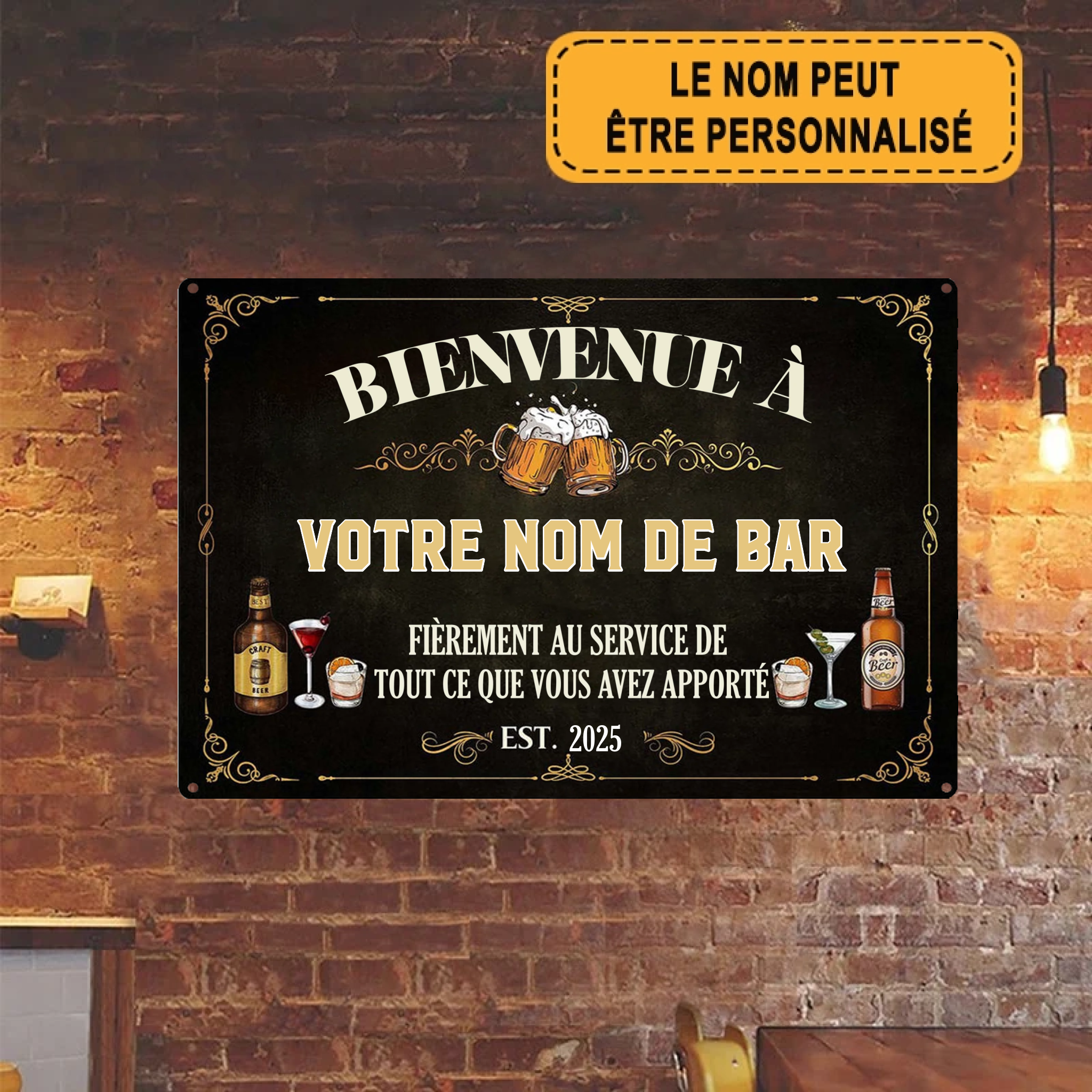 Fièrement Au Service De 2001 Personnalisé Enseigne En Métal