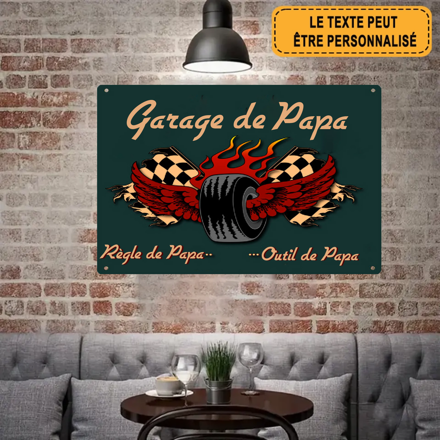 Garage De Papa 2005 Personnalisé Enseigne En Métal