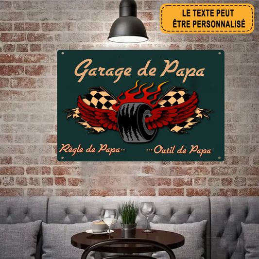 Garage De Papa 2005 Personnalisé Enseigne En Métal