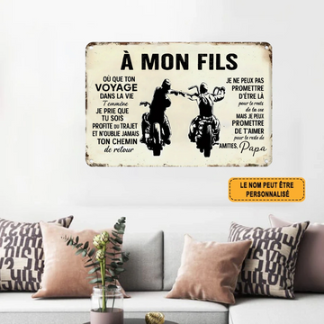 À Mon Fils 2008 Enseigne Métallique Personnalisée