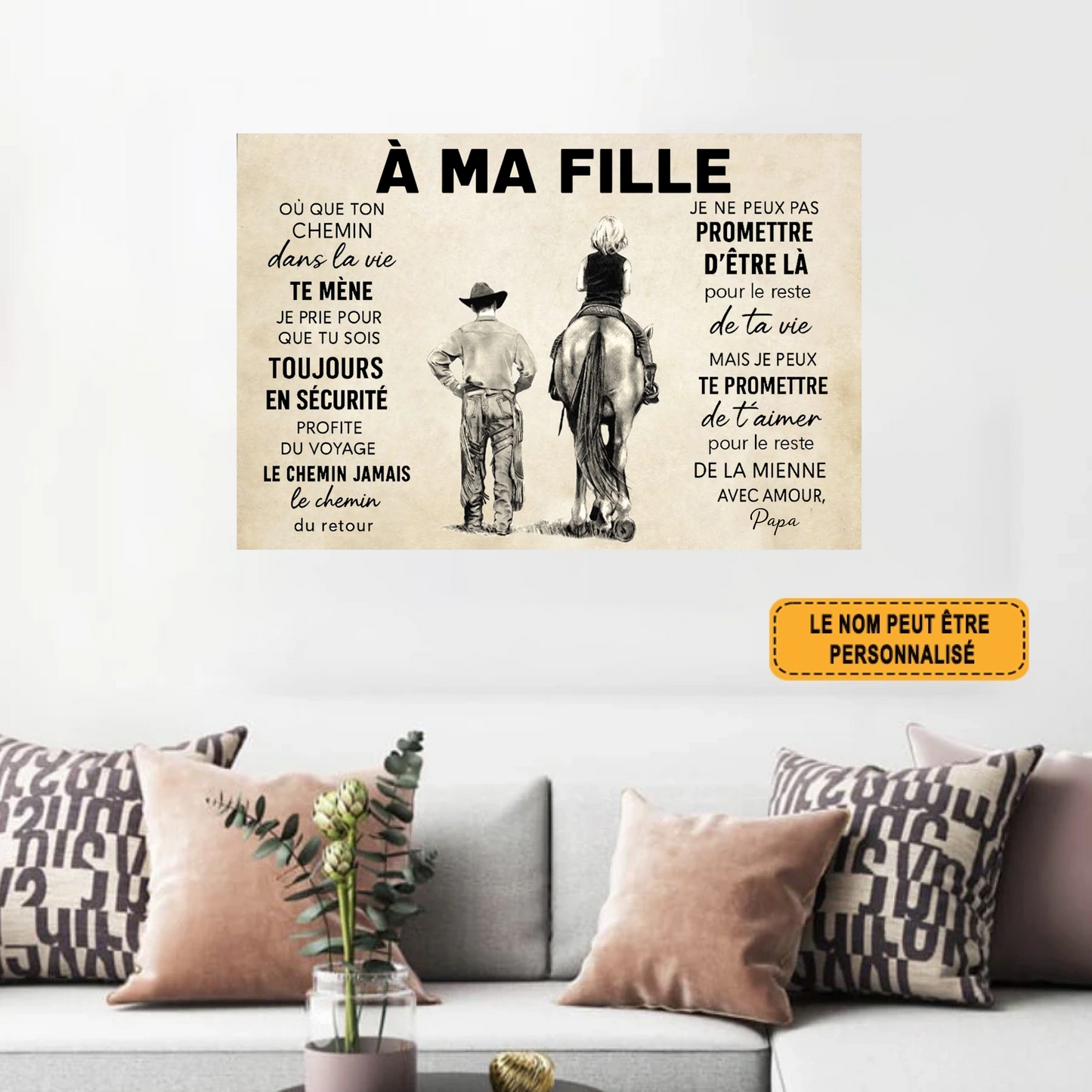 A Ma Fille 2019 Personnalisé Enseigne En Métal