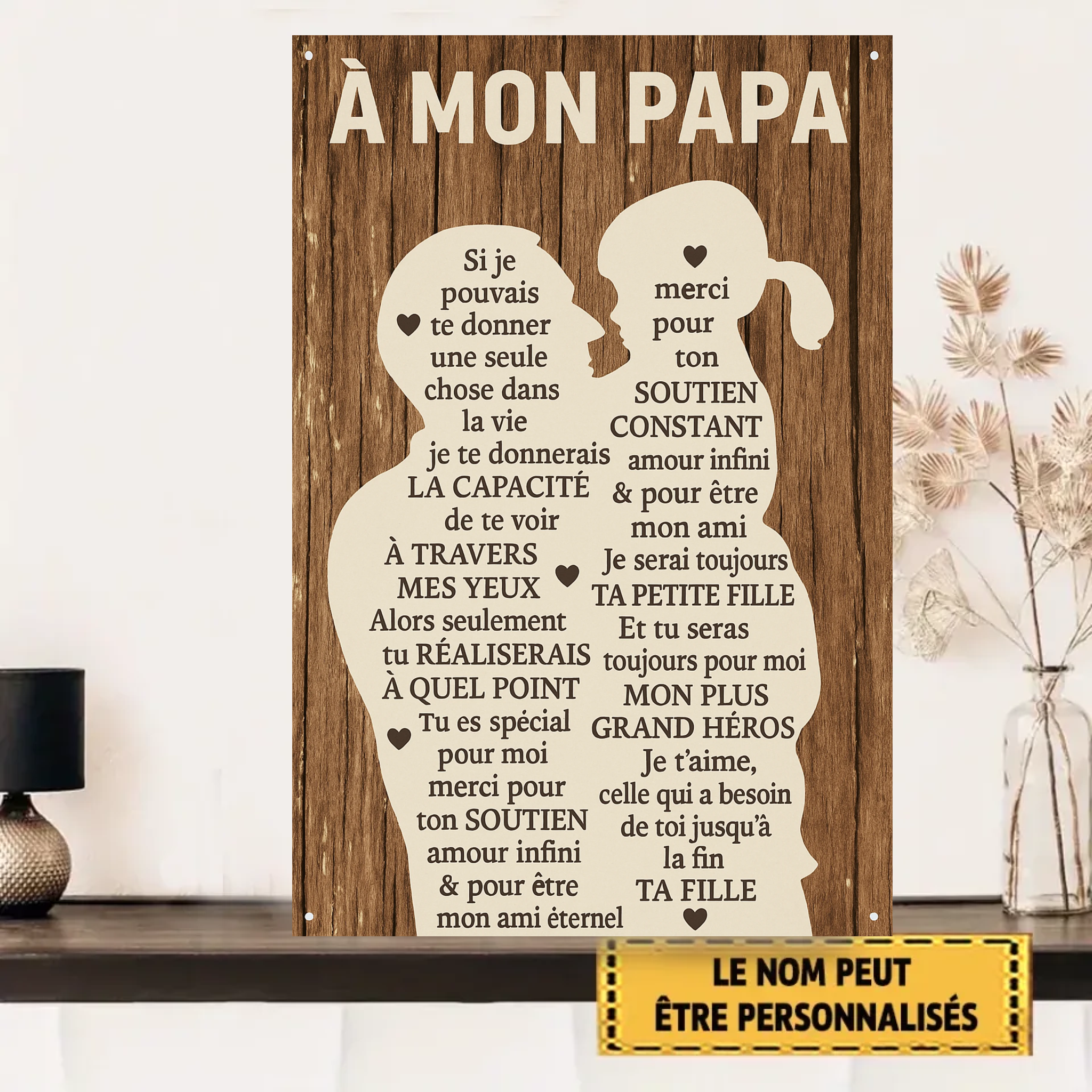 A Mon Papa 2022 Personalized Metal Sign