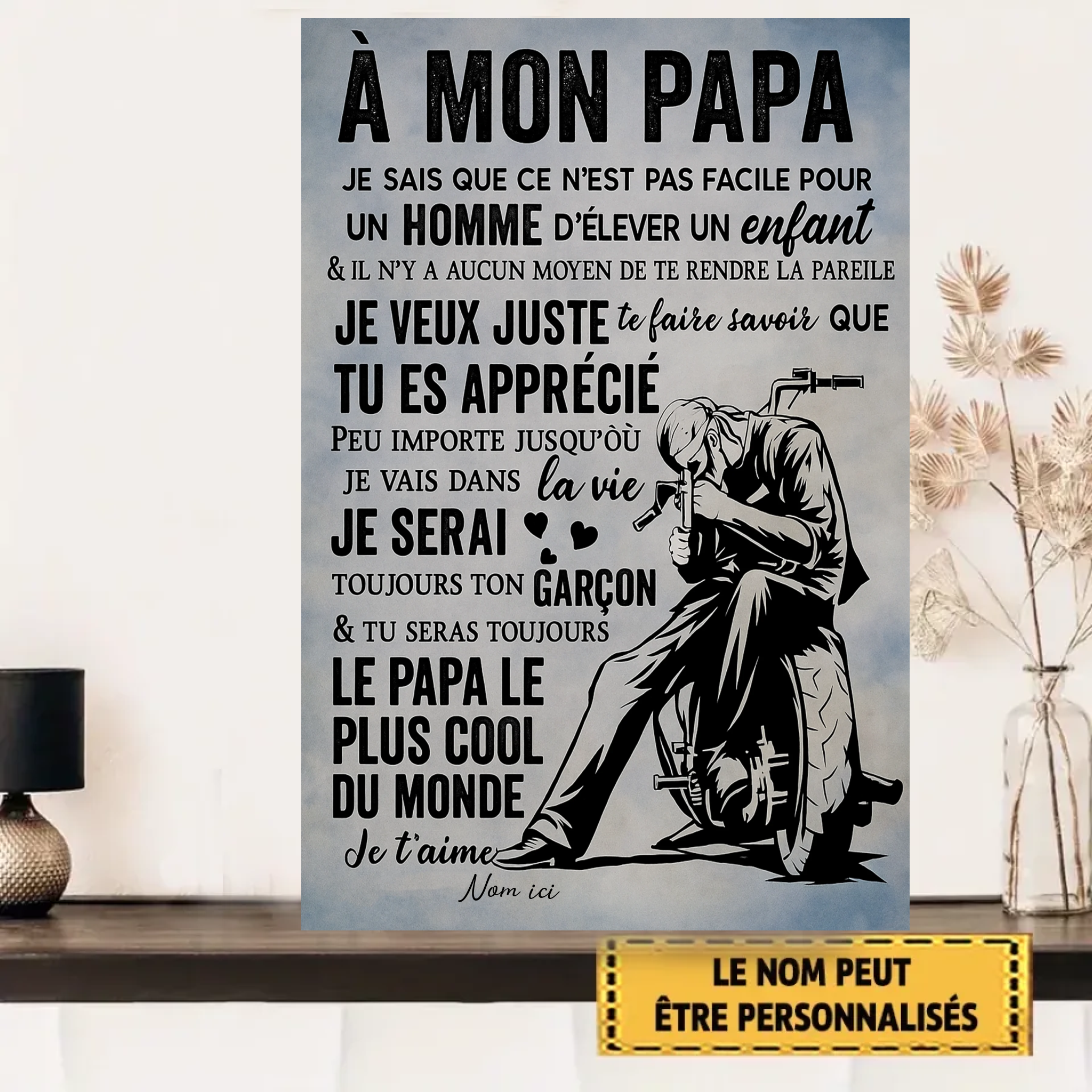 A Mon Papa 2023 Personalized Metal Sign