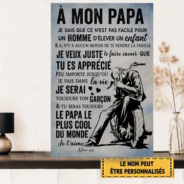 A Mon Papa 2023 Personalized Metal Sign