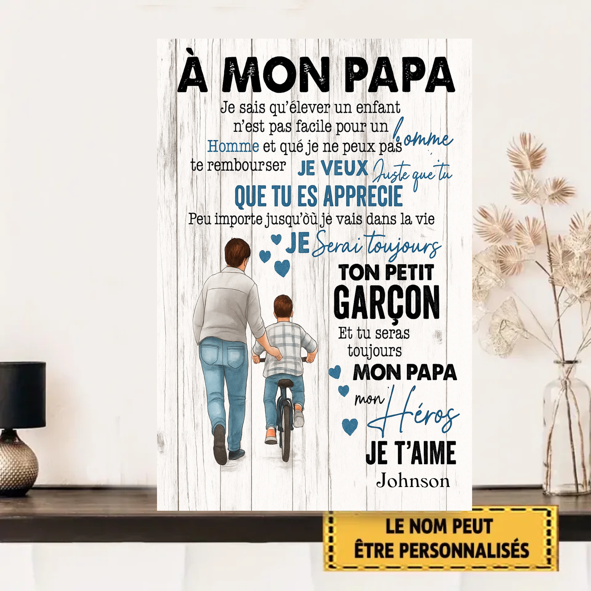 À Mon Papa 2024 Enseigne Métallique Personnalisée