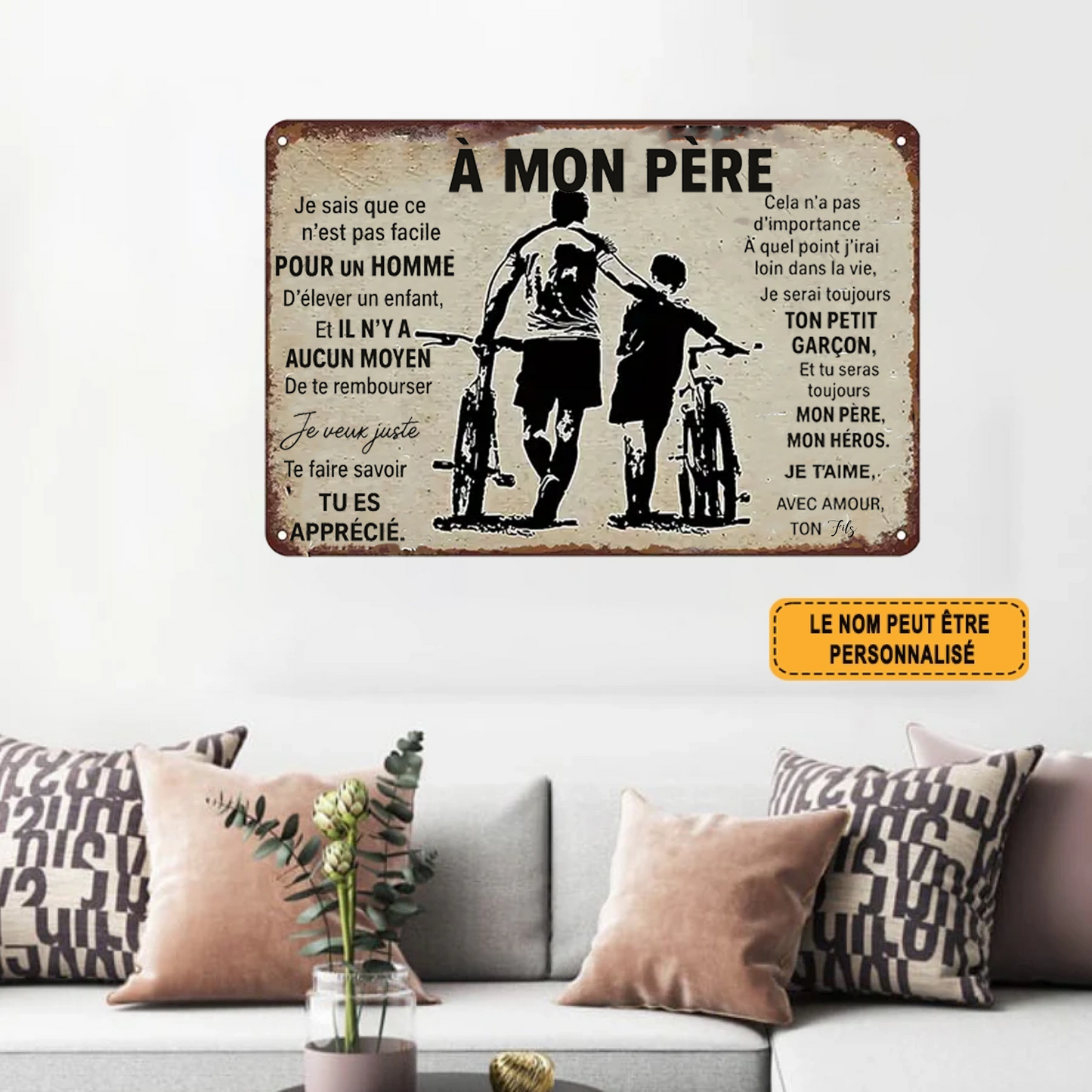 A Mon Pere 2028 Personnalisé Enseigne En Métal