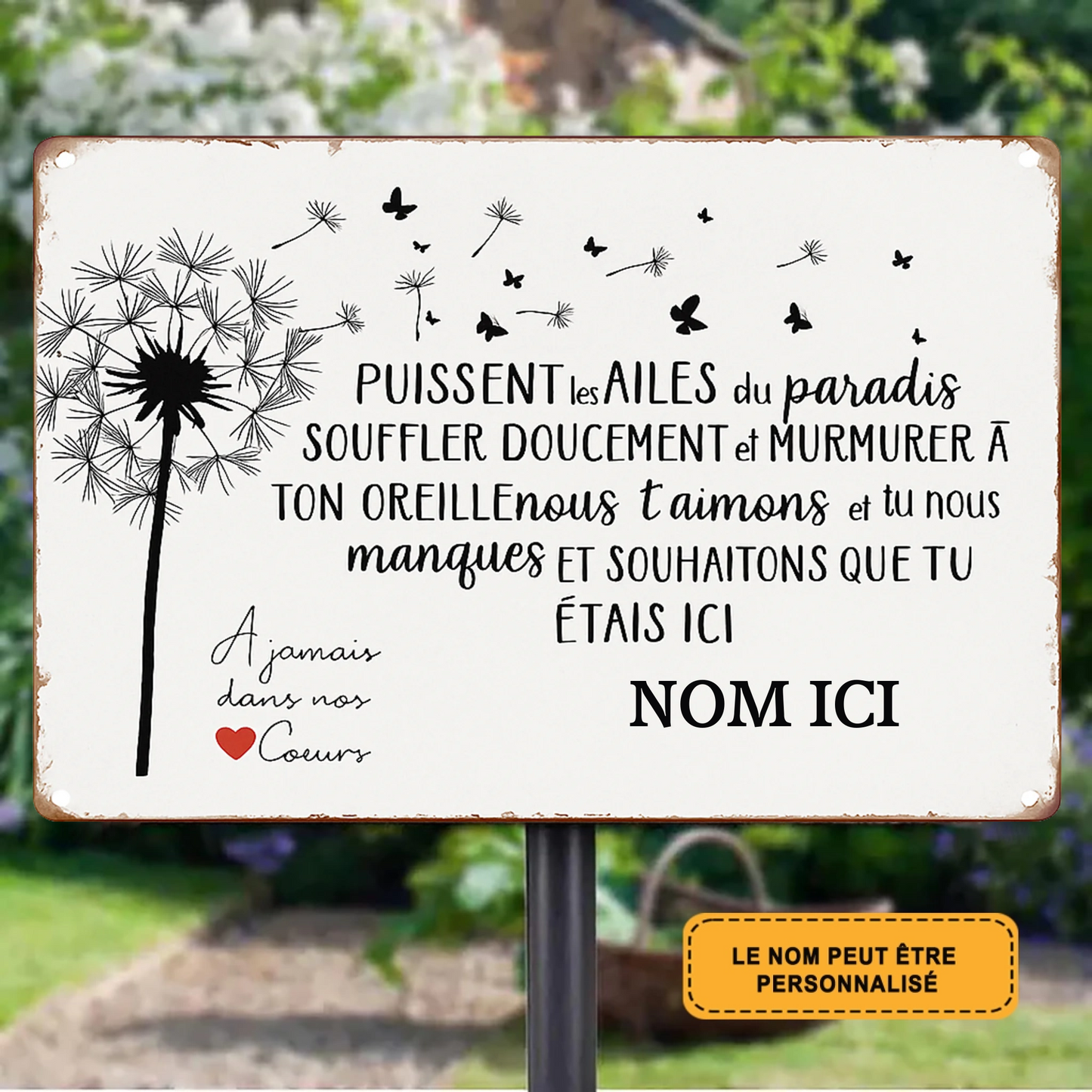 A Jamais Dans Nos Coeu 2053 Personnalisé Enseigne En Métal